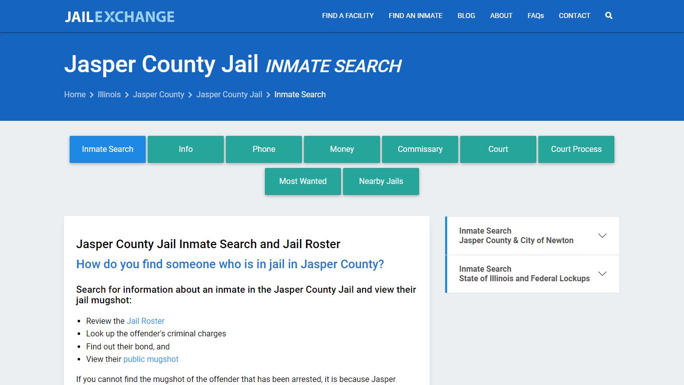 Inmate Search: Roster & Mugshots - Jasper County Jail, IL
