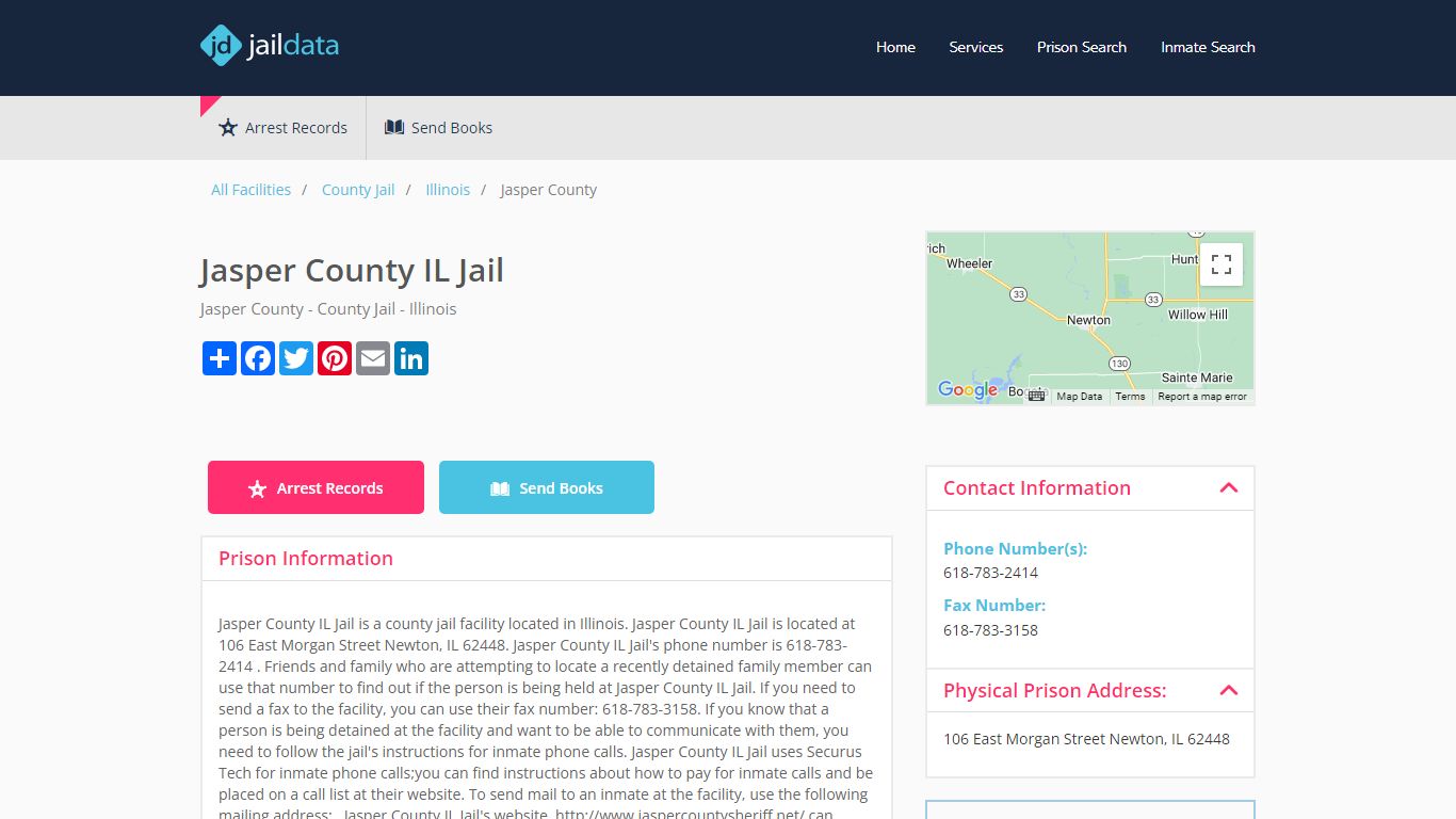 Jasper County IL Jail Inmate Search and Prisoner Info - Newton, IL