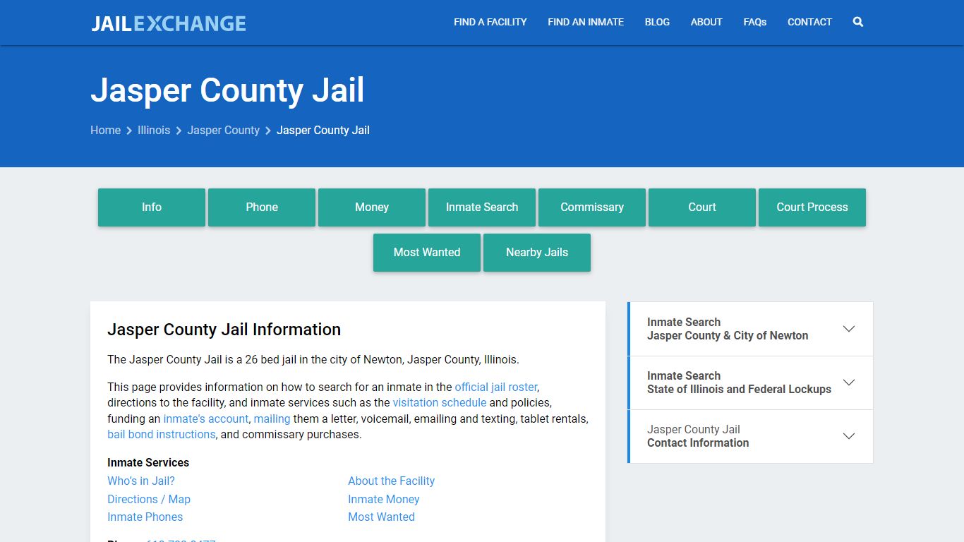 Jasper County Jail, IL Inmate Search, Information - Jail Exchange